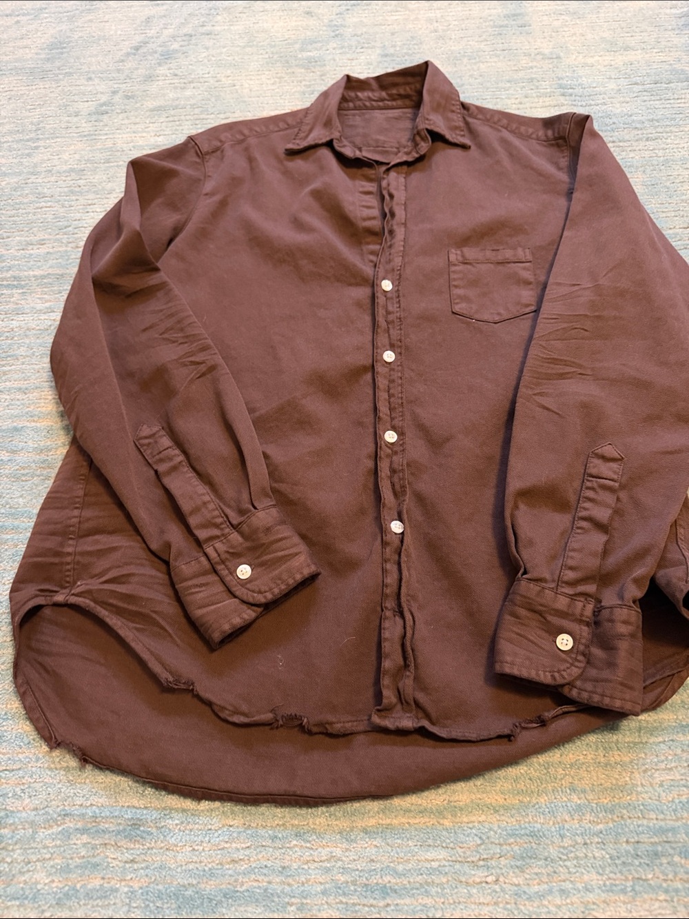 Woman’s Casual Long-Sleeve Button-Up Shirt - Brown